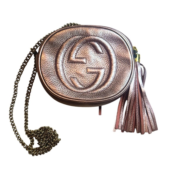 Auth Gucci Metallic Pink Disco Crossbody SoHo
Bag Purse Handbag - Picture 8 of 14